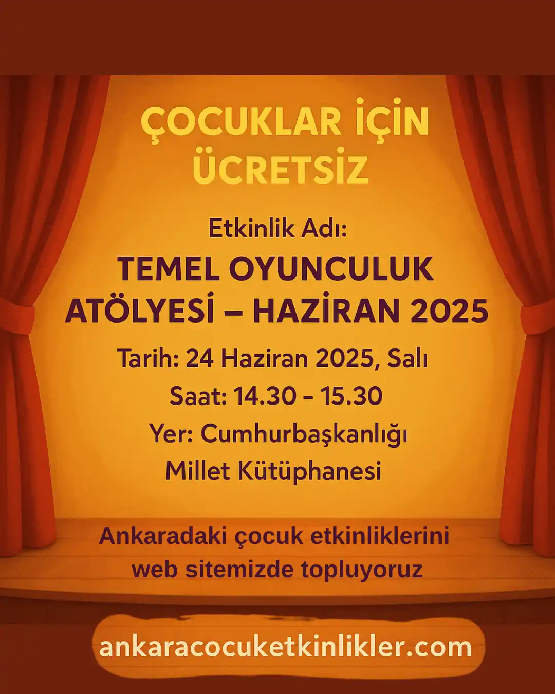 millet kutuphanesi 24 haziran temel oyunculuk atolyesi