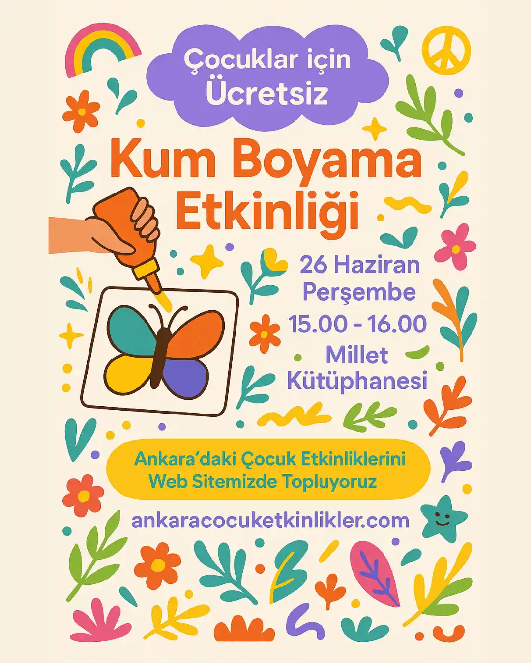 millet kutuphanesi 26 haziran kum boyama etkinligi