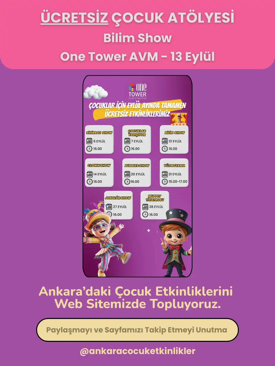 one tower avm 13 eylul Bilim Show