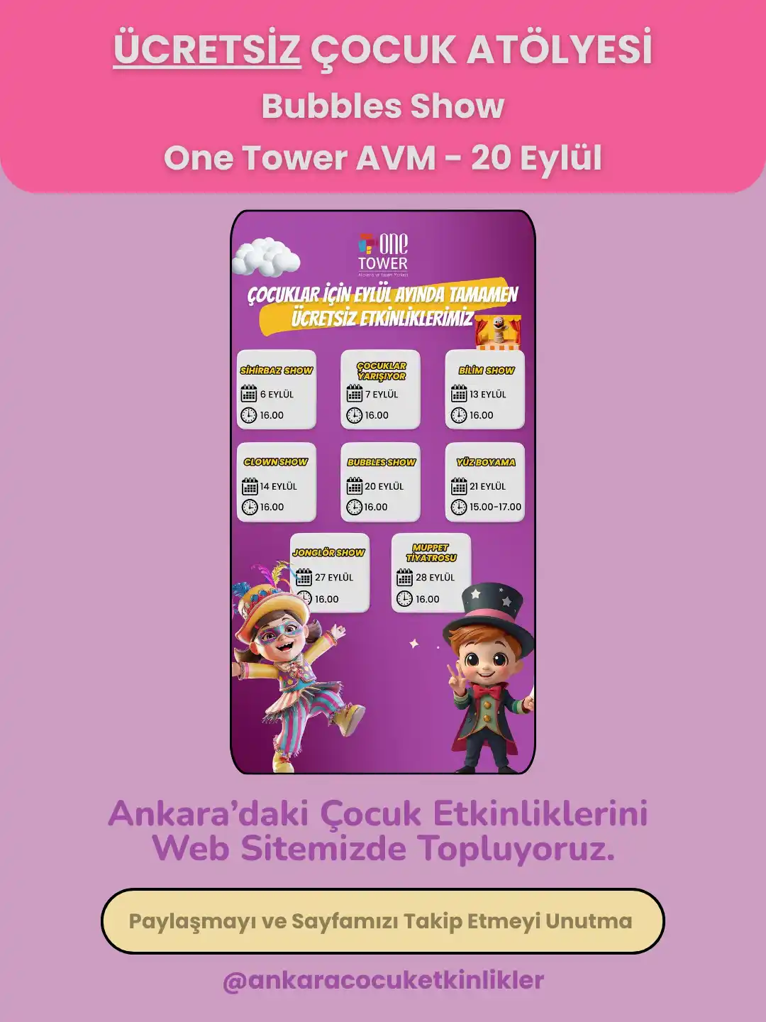 one tower avm 20 eylul Bubbles Show