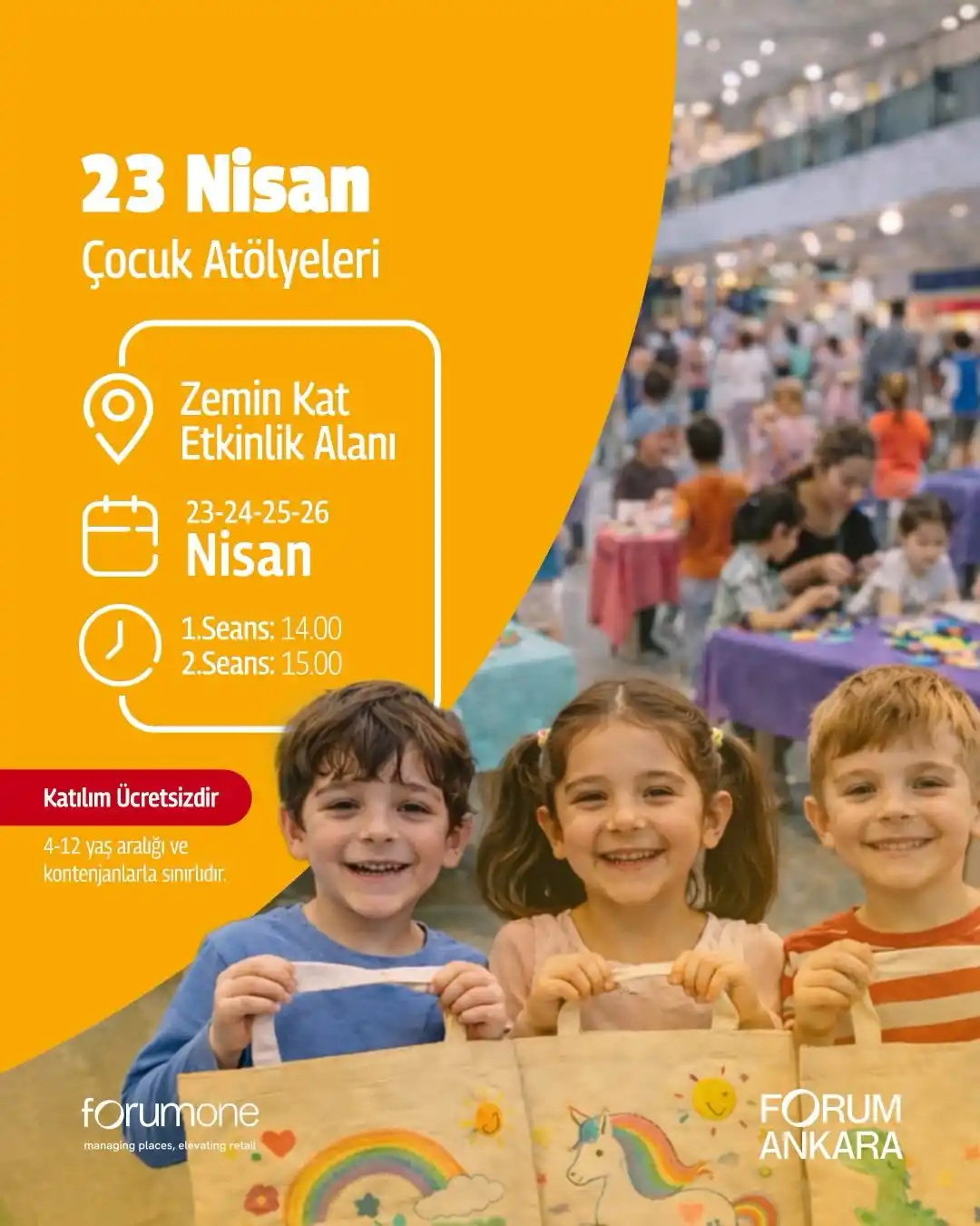 forum avm 23 nisan cocuk atolyeleri